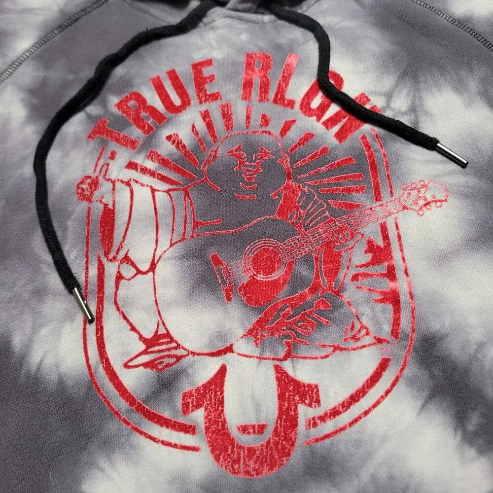 True Religion Hoodie Mens Small Tie Dye Sweatshirt Sweater Buddha Streetwear